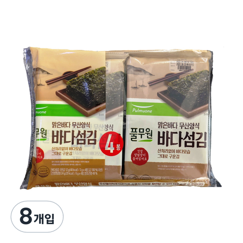 풀무원 바다섬김 구운 김, 12g, 8개입