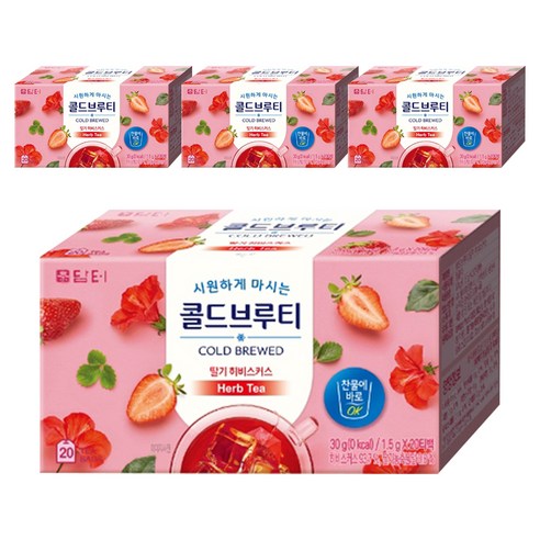 담터 콜드브루티 딸기히비스커스, 1.5g, 20개입, 4개