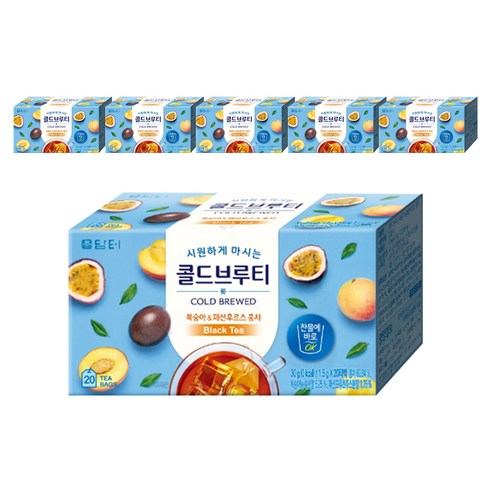 담터 콜드브루티 복숭아 패션후르츠 홍차, 1.5g, 20개입, 6개