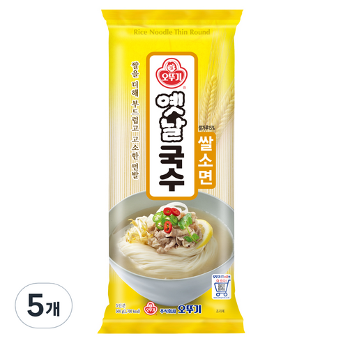 오뚜기 옛날 국수 쌀소면, 500g, 5개