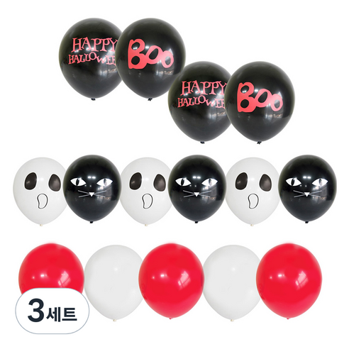 파티쇼 할로윈 인쇄풍선 15p 세트, 레드할로윈혼합, 3세트