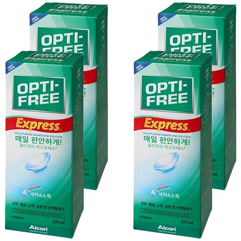 옵티프리 익스프레스 렌즈 세정액, 470ml, 4개
