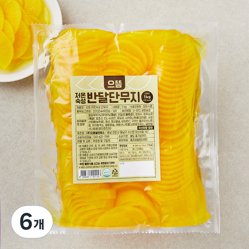 으뜸 저온숙성 반달 단무지, 1kg, 6개