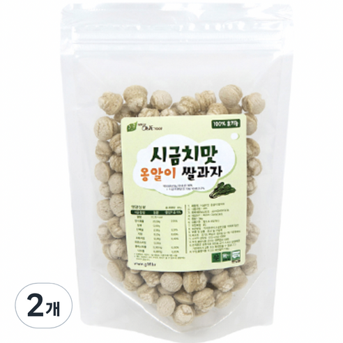 그린원푸드 유기농 옹알이 유아 쌀과자, 시금치맛, 30g, 2개