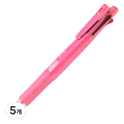 제브라 클립온멀티 다색펜 B4SA1, 큐티핑크, 5개