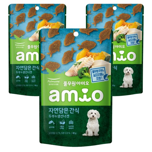 아미오 강아지 자연 담은 간식 80g, 두부너겟, 3개