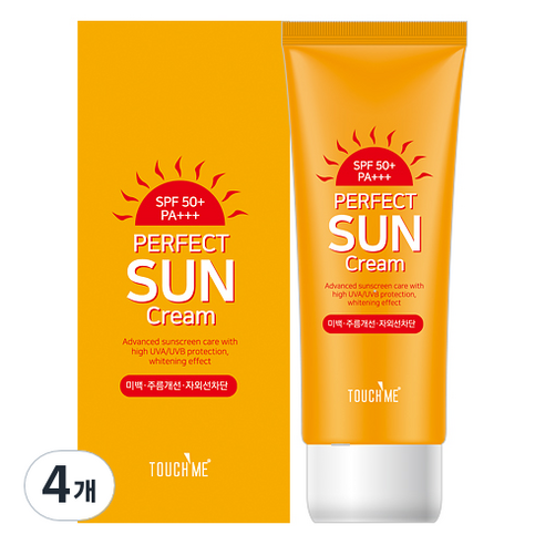 대용량선크림 터치미 퍼펙트 선크림 SPF50+ PA+++, 60ml, 4개 Best Top5