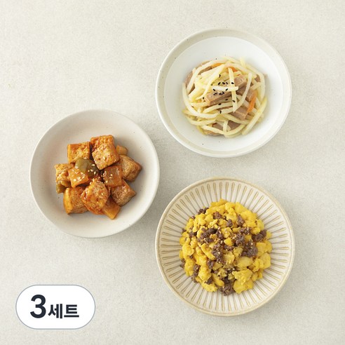 집반찬연구소 아이반찬 3종 케찹두부조림 120g + 감자햄볶음 80g + 한우계란소보로 100g, 3세트