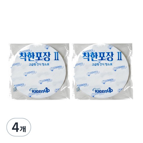 에파타클린업 착한 포장 원형 건식 청소포 30매, 4개
