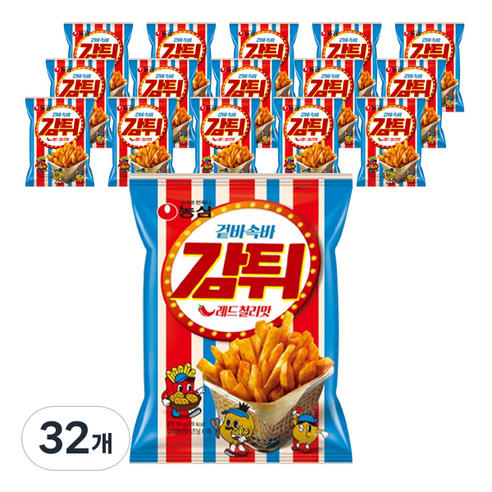 농심 감튀 레드칠리맛 과자, 60g, 32개