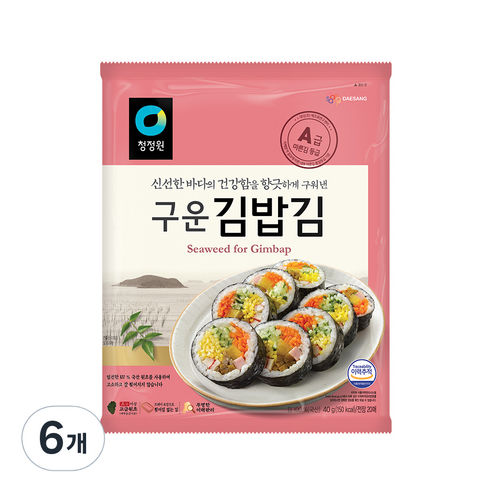 청정원 구운 김밥김, 40g, 6개