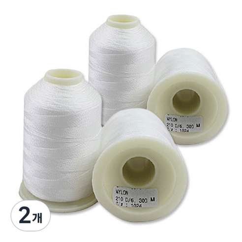 패션포인트 나일론사 재봉실 210D/6, 1024 화이트, 2개