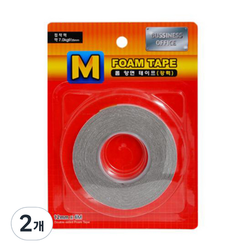 M시리즈 아크릴폼 양면 테이프 강력 12mm x 4m, 2개