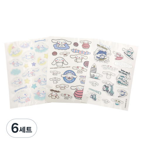 뷰티홈 산리오 시나모롤 타투스티커 3종 세트, 6세트, 혼합색상