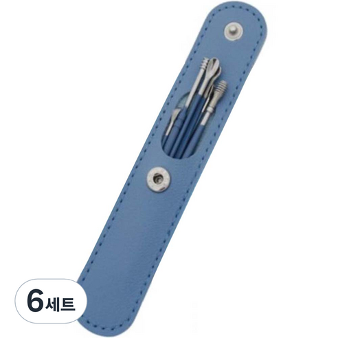 만물마켓 스테인리스 6종 귀이개 + 열쇠고리 세트 블루, 6세트