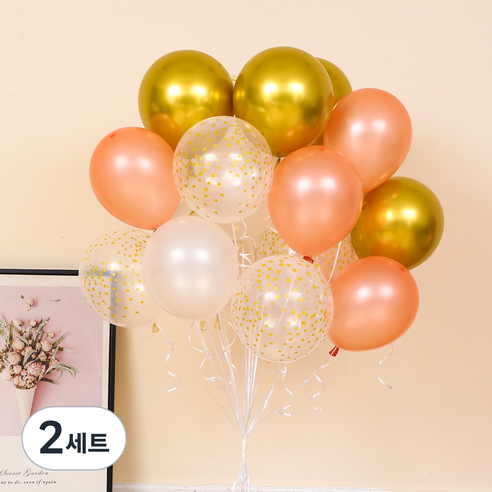 피앤비유니티 천장 풍선 컨페티 4종 x 5p 세트, 로즈, 2세트