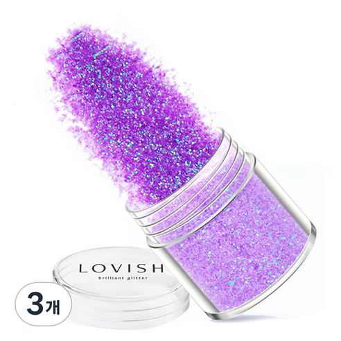 러비쉬 프리미엄 네일 글리터 10g, LVS-042 바이올렛사파이어, 3개