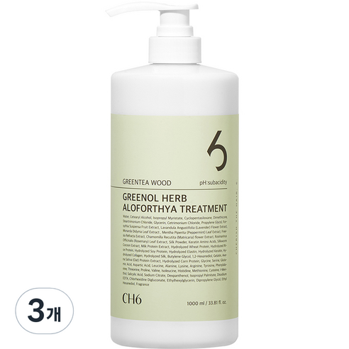 CH6 그리놀 허브 알로포시아 탈모 기능성 트리트먼트 그린티우드향, 1000ml, 3개