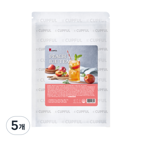 컵풀 복숭아 아이스티 파우더, 1kg, 5개, 1개입