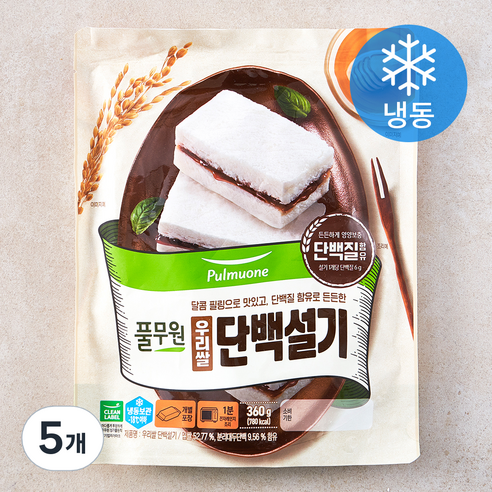 풀무원 우리쌀 단백설기 (냉동), 60g, 6개입, 5개
