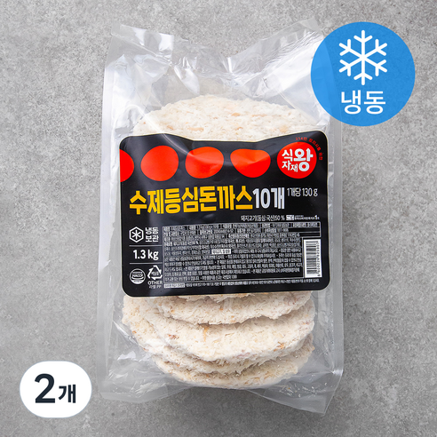 식자재왕 수제 등심돈까스 (냉동), 1.3kg, 2개