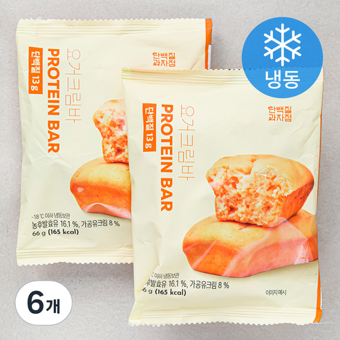 단백질과자점 요거크림바 (냉동), 66g, 6개