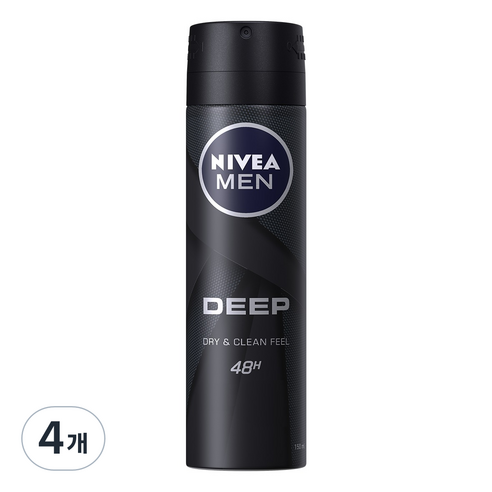 니베아 맨 딥 데오드란트 스프레이, 150ml, 4개