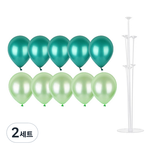 파티쇼 풍선꽂이장식세트 70cm, 그린파티, 2세트