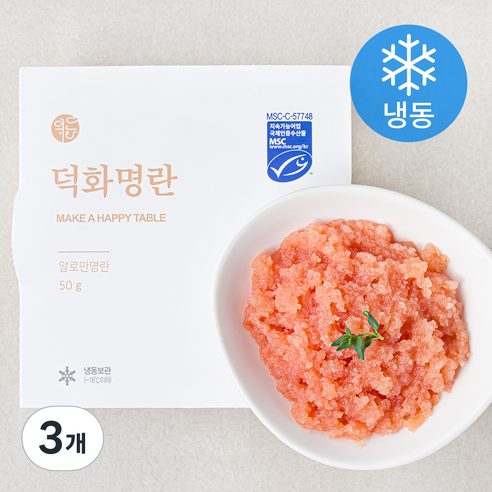 덕화푸드 알로만 명란 (냉동), 50g, 3개