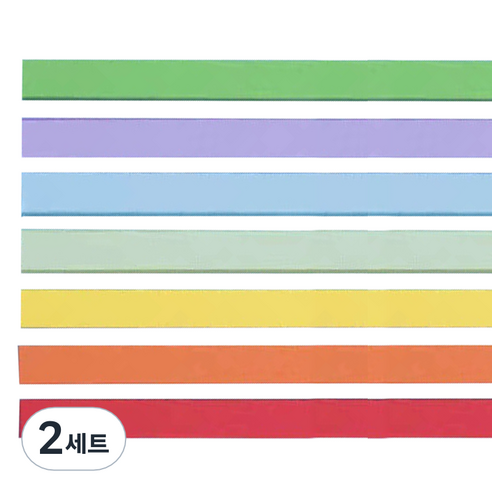 미소로운 이벤트 양면 별 종이접기 멀티페이퍼 레인보우 컬러 믹스 380p 세트, 2세트, 7색