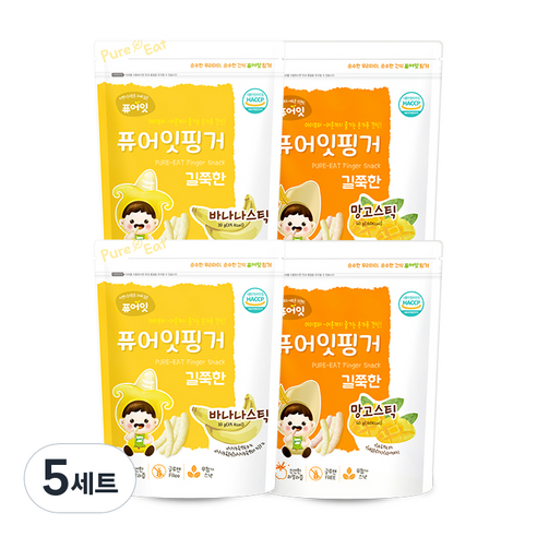 퓨어잇 핑거 길쭉한 망고스틱 2p + 바나나스틱 2p, 5세트