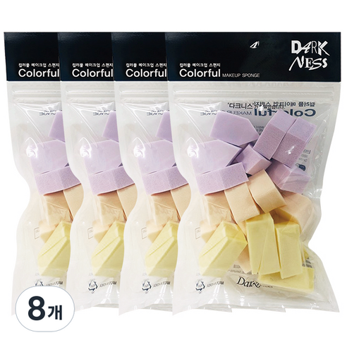 다크니스 컬러풀 메이크업 스펀지 25p, 혼합색상, 8개