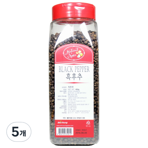 내츄럴스파이스 흑후추, 450g, 5개