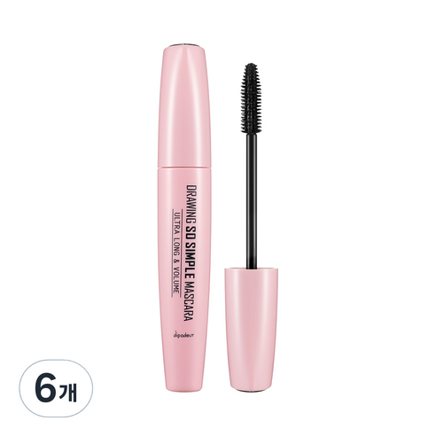 딥오데르 드로잉 쏘 심플 마스카라 12g, 01 블랙, 6개