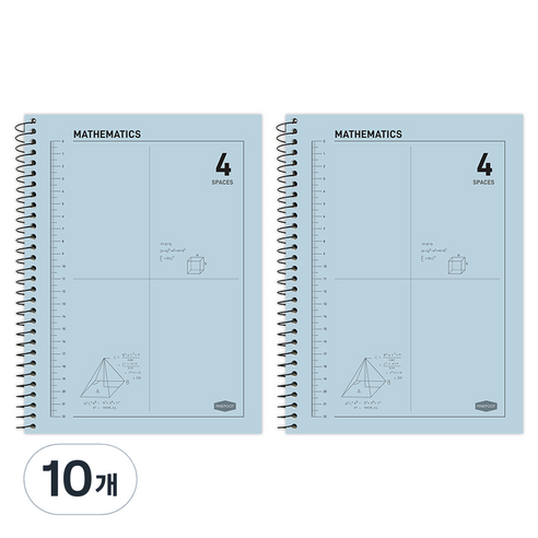 핑크풋 3000 4분할 수학 연습장, 블루, 10개