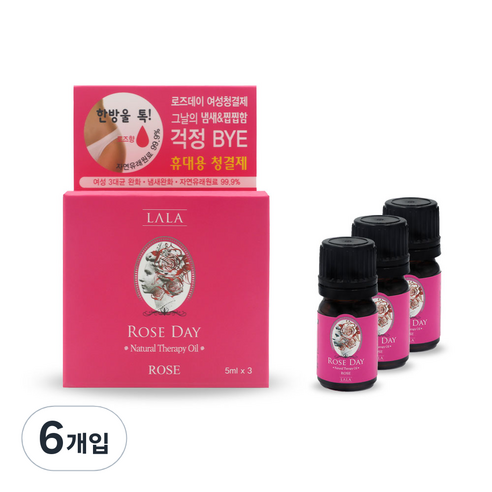 라라 로즈데이 여성청결제 로즈, 5ml, 6개