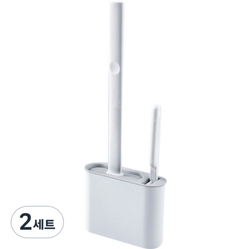 더자카 벽걸이형 욕실 변기솔 + 청소브러쉬 세트, 연그레이, 2세트