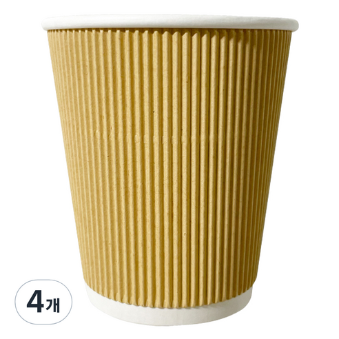 대한 3중 웨이브 크라프트 종이컵 240ml 아이보리, 4개, 50개입