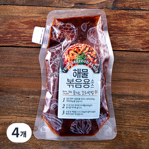 주비푸드 해물볶음용 소스, 500g, 4개