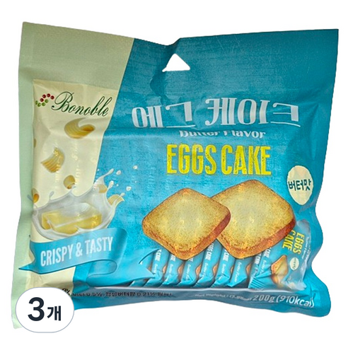 보노블 에그 케이크 쿠키 버터맛, 200g, 3개