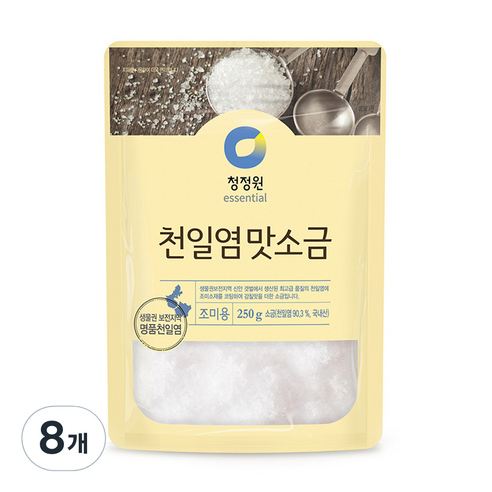 청정원 천일염 맛소금, 250g, 8개