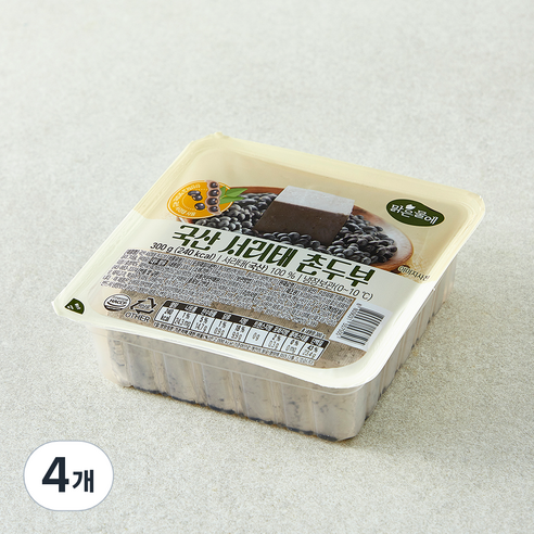 맑은물에 국산 서리태 촌두부, 300g, 4개