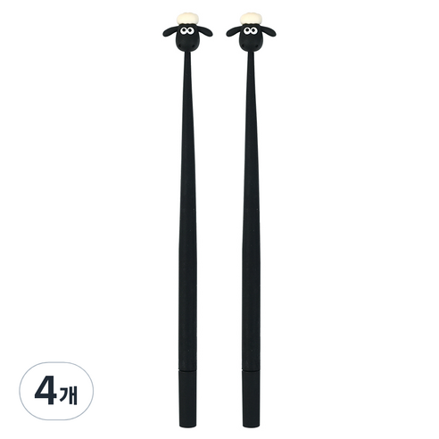 핑크풋 3000 월레스와 그로밋 흔들이 중성펜 0.5mm, 블랙, 4개