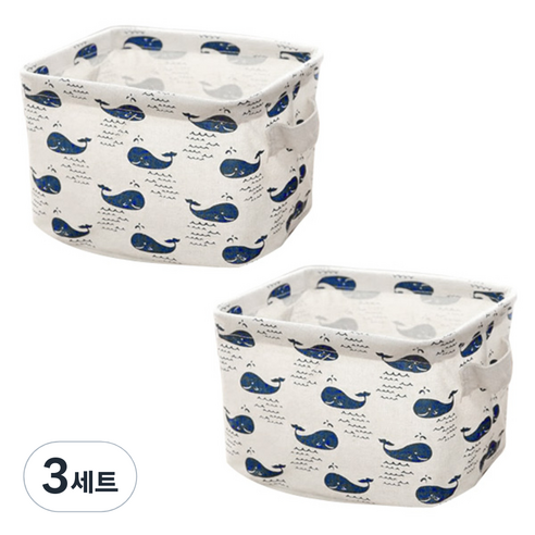 더자카 패브릭 사각 바스켓 2종, J타입, 3세트
