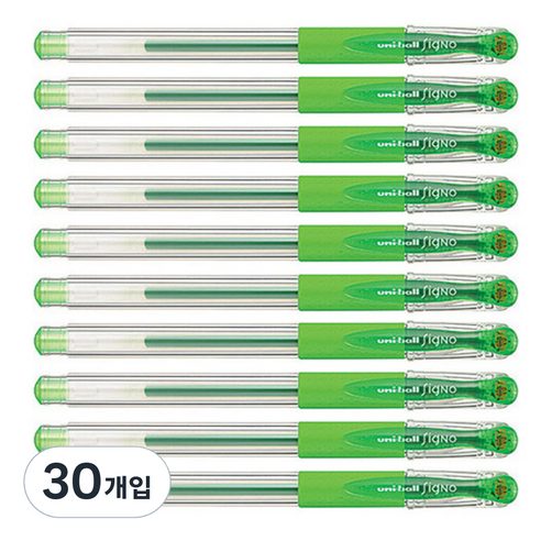미쯔비시 시그노 유니볼 펜 UM-151 0.38mm, 라임그린, 30개입