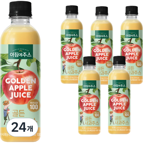 서울우유 아침에주스 사과주스, 24개, 350ml