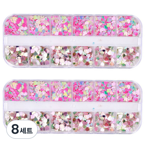 스위스녹스 셀프 네일 아트 파츠 쥬얼리 스팽글 12종 세트, 8세트, 04
