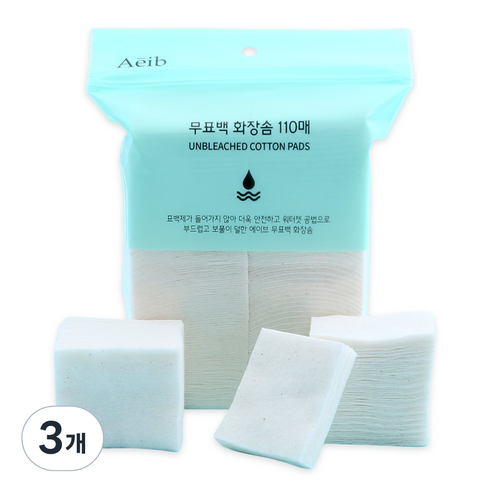 에이브 화장솜 스펀지타입, 110개입, 3개