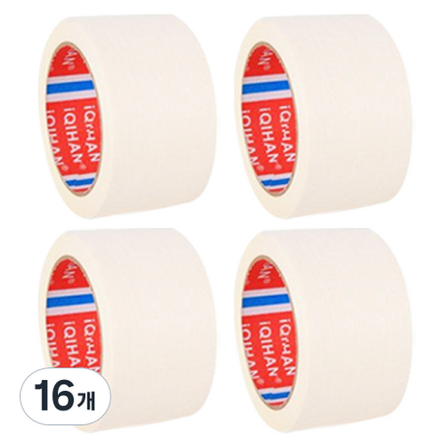 iQIHAN 칼라 마스킹 테이프 흰색 50 mm x 20 m, 16개