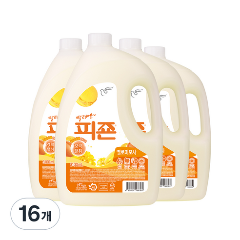 피죤 레귤러 섬유유연제 옐로미모사 본품, 3100ml, 16개